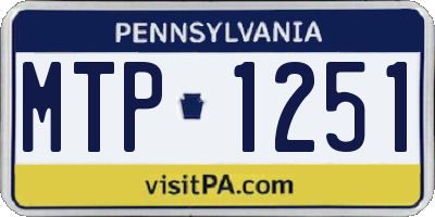 PA license plate MTP1251