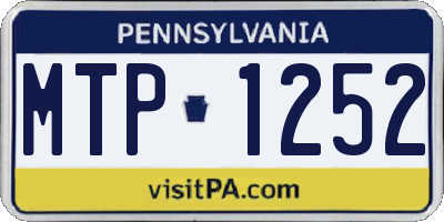 PA license plate MTP1252
