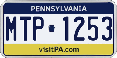 PA license plate MTP1253