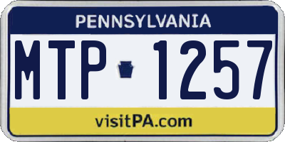 PA license plate MTP1257