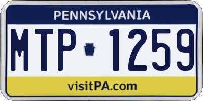 PA license plate MTP1259