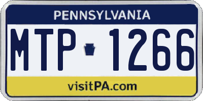 PA license plate MTP1266