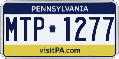 PA license plate MTP1277