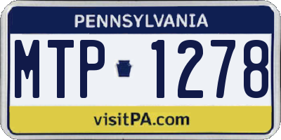 PA license plate MTP1278