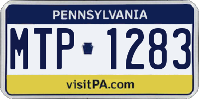 PA license plate MTP1283