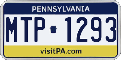 PA license plate MTP1293