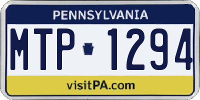 PA license plate MTP1294