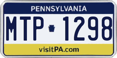 PA license plate MTP1298