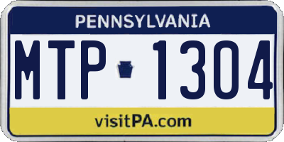 PA license plate MTP1304
