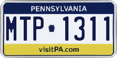 PA license plate MTP1311