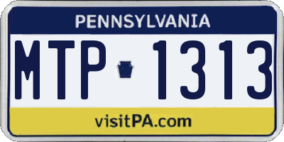 PA license plate MTP1313