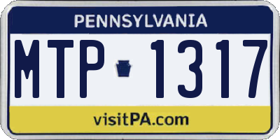 PA license plate MTP1317