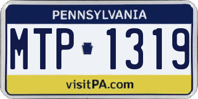 PA license plate MTP1319