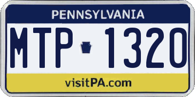 PA license plate MTP1320