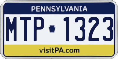 PA license plate MTP1323