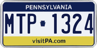 PA license plate MTP1324