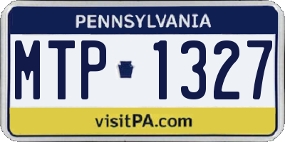 PA license plate MTP1327
