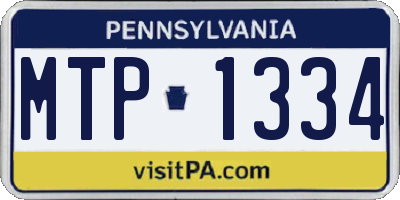PA license plate MTP1334