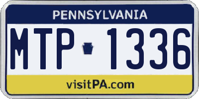 PA license plate MTP1336