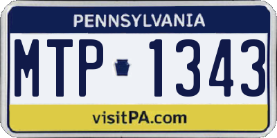 PA license plate MTP1343
