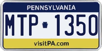 PA license plate MTP1350