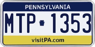 PA license plate MTP1353