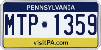 PA license plate MTP1359