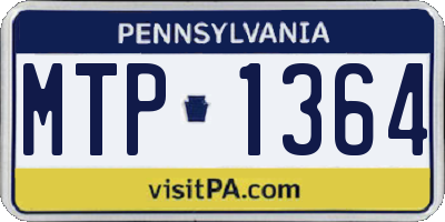 PA license plate MTP1364