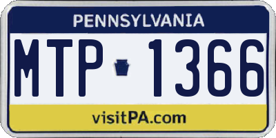 PA license plate MTP1366