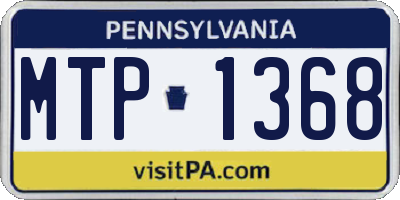 PA license plate MTP1368
