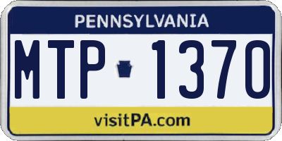 PA license plate MTP1370