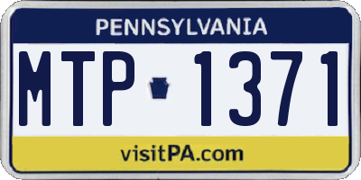 PA license plate MTP1371