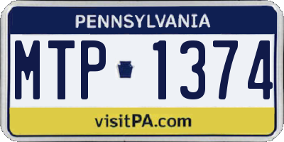 PA license plate MTP1374