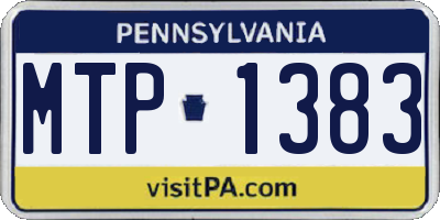 PA license plate MTP1383