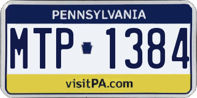 PA license plate MTP1384