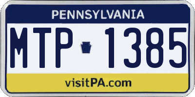 PA license plate MTP1385