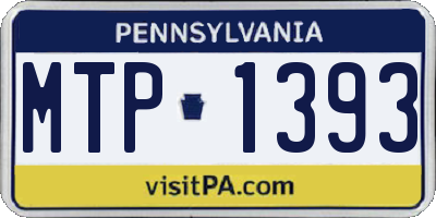 PA license plate MTP1393