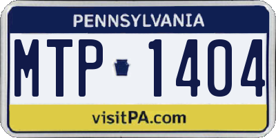 PA license plate MTP1404