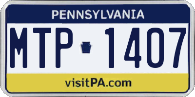 PA license plate MTP1407