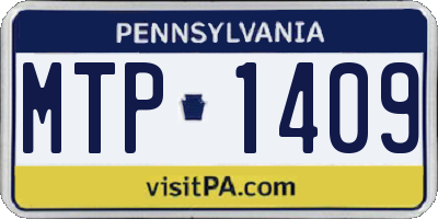 PA license plate MTP1409