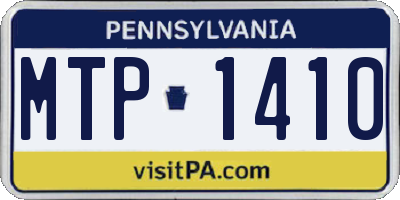 PA license plate MTP1410