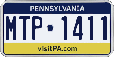 PA license plate MTP1411