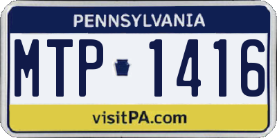 PA license plate MTP1416