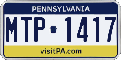PA license plate MTP1417