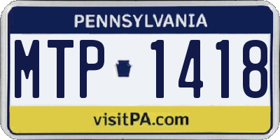 PA license plate MTP1418