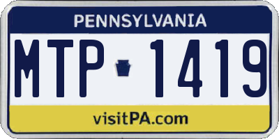 PA license plate MTP1419