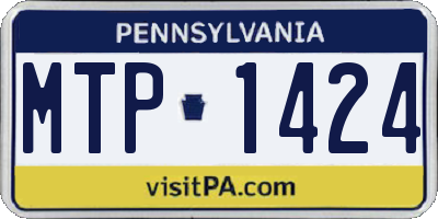 PA license plate MTP1424