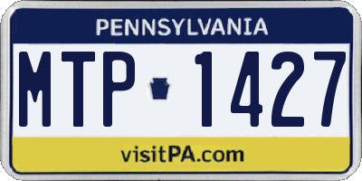PA license plate MTP1427