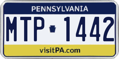 PA license plate MTP1442