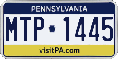 PA license plate MTP1445